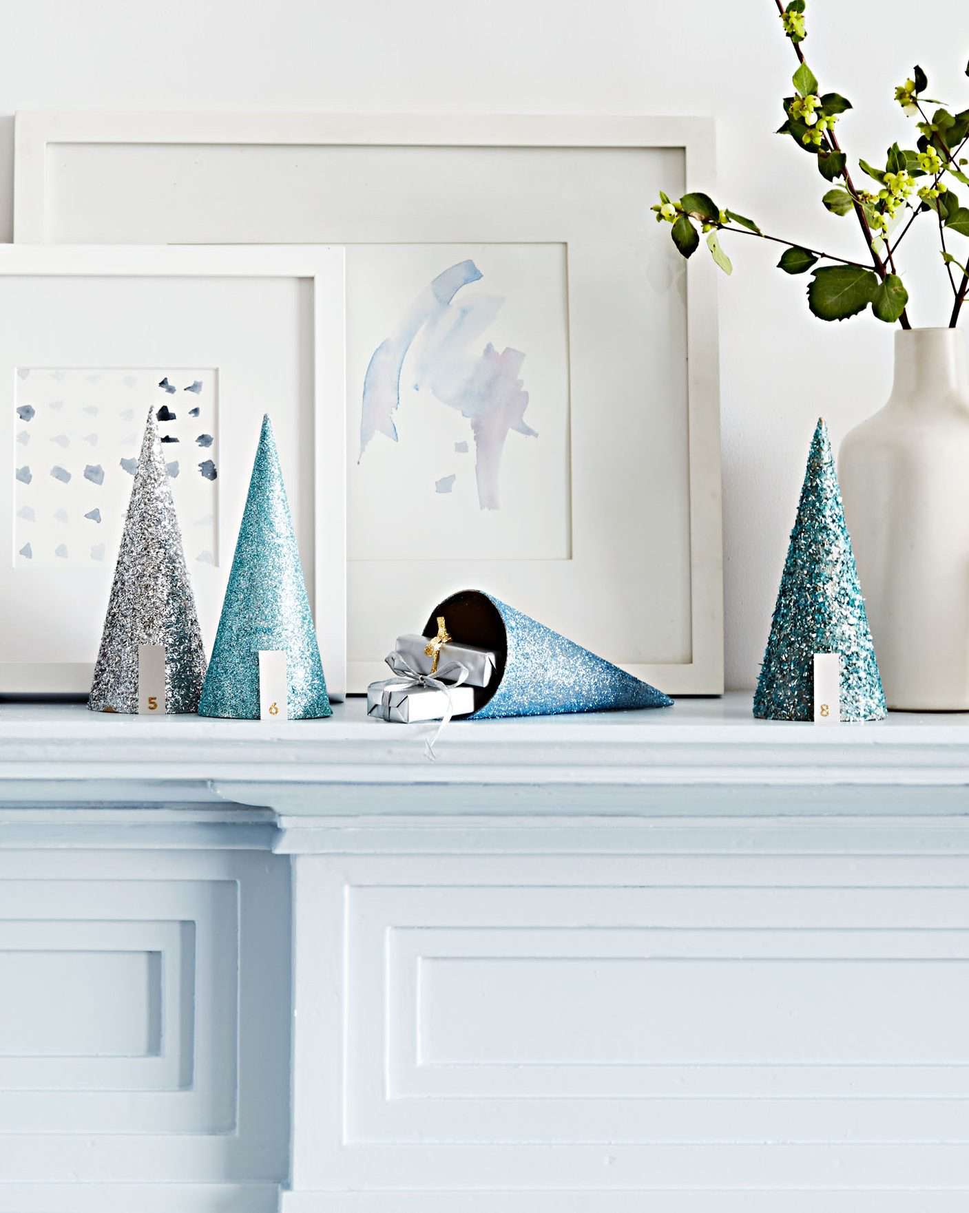 glittered cone advent calendar