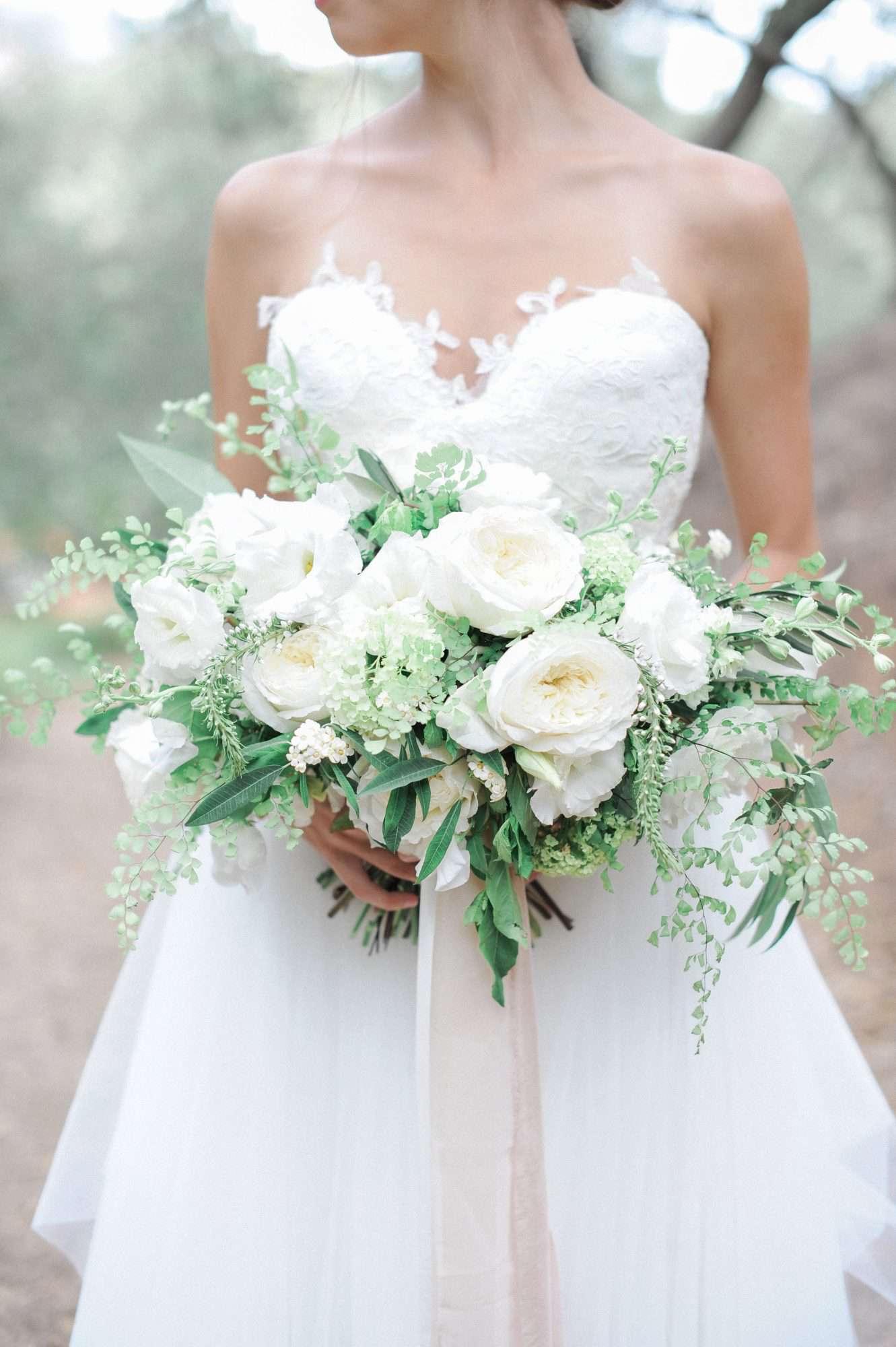 Fern Wedding Bouquet with Roses