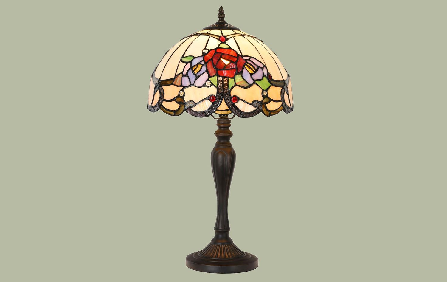 Home Beauty Tiffany Flowers Stained Glass Table Lamp