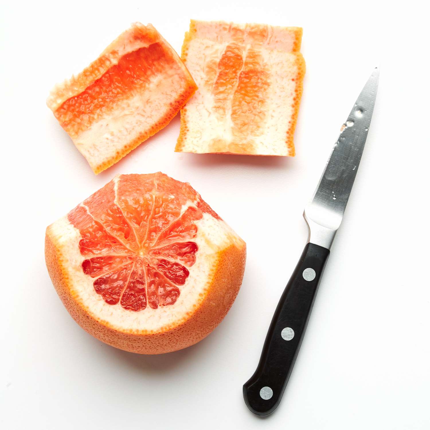 Citrus peel and paring knife