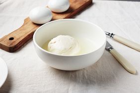 ball of mozzarella in a bowl