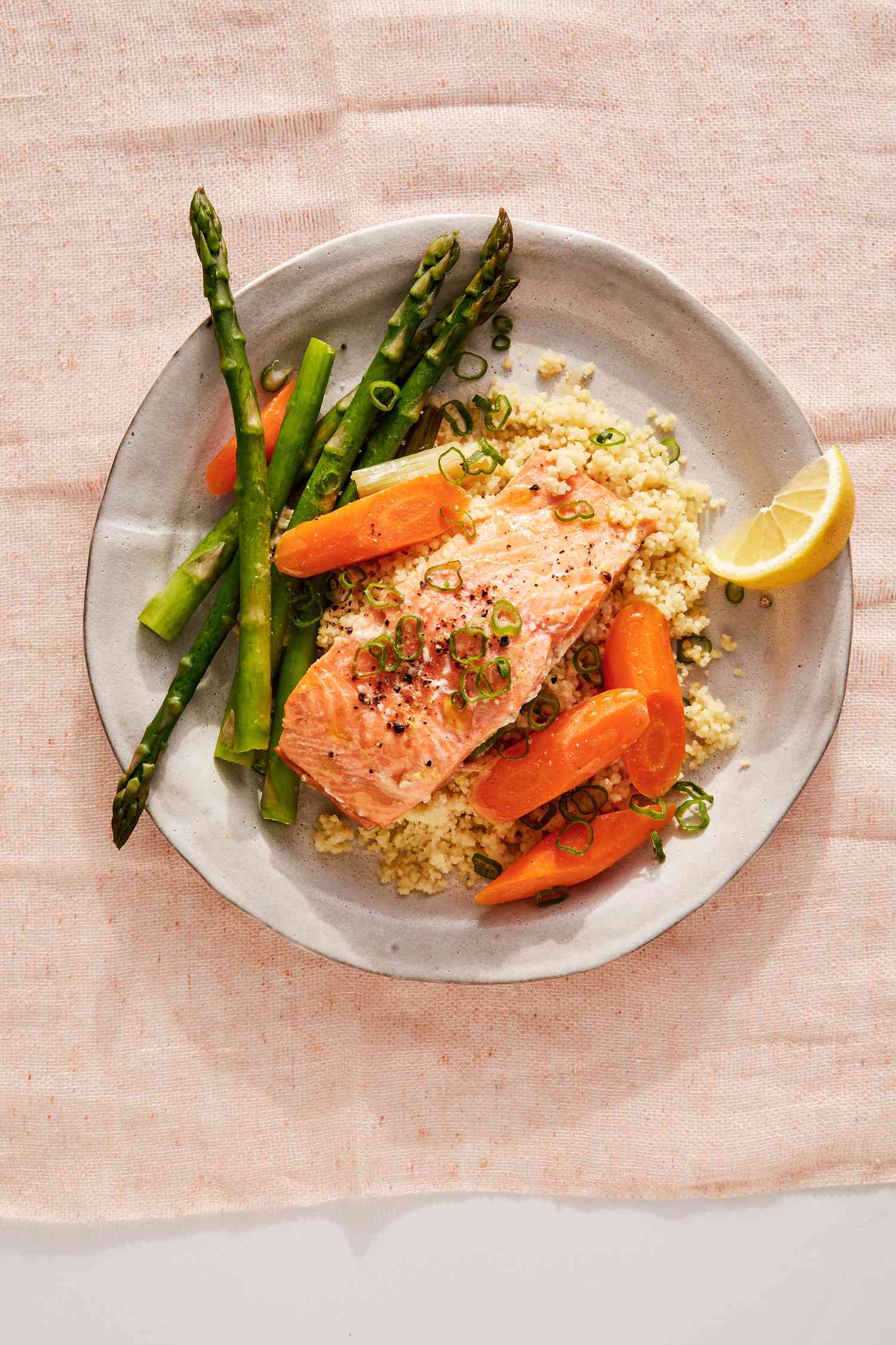 Miso Salmon with Asparagus and Carrots recipe