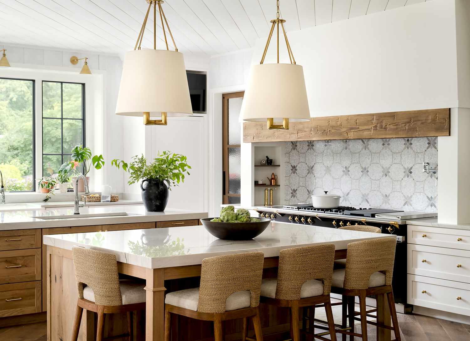 rustic kitchen with an alcove range area