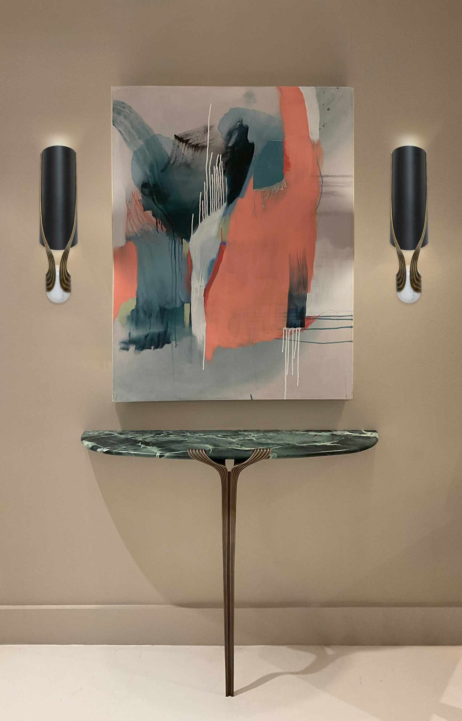 Single let horta green marble table