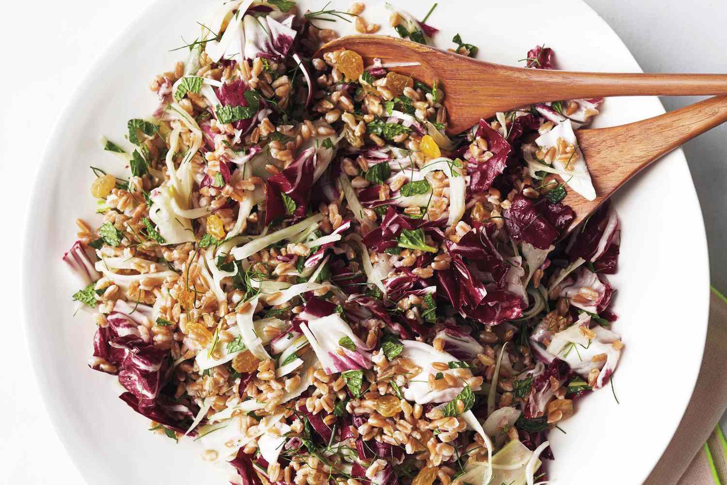 Grains and radicchio in a bowl