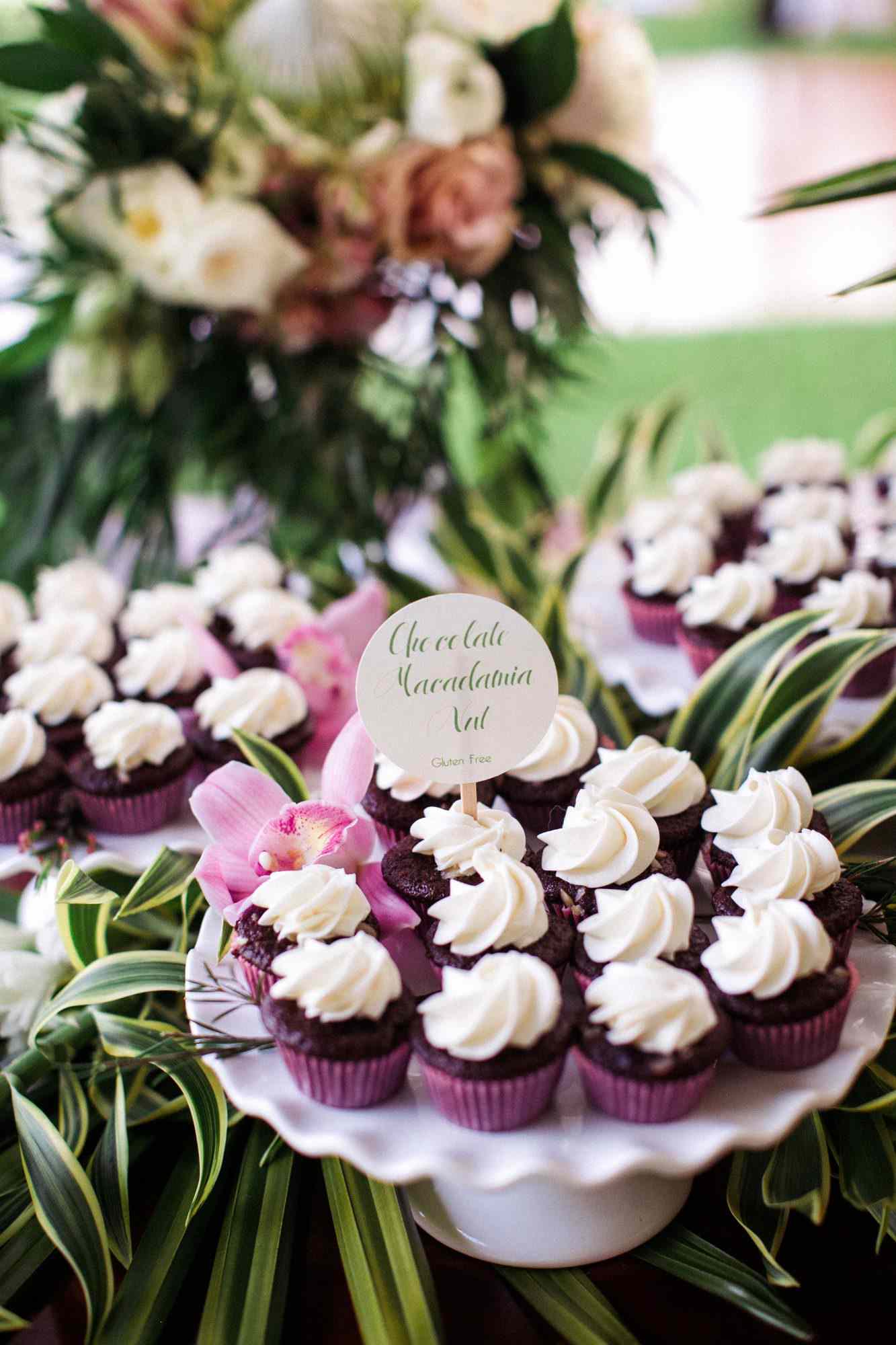 purple cupcakes with white frosting