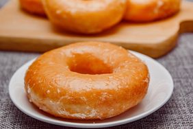 Doughnut on plate 