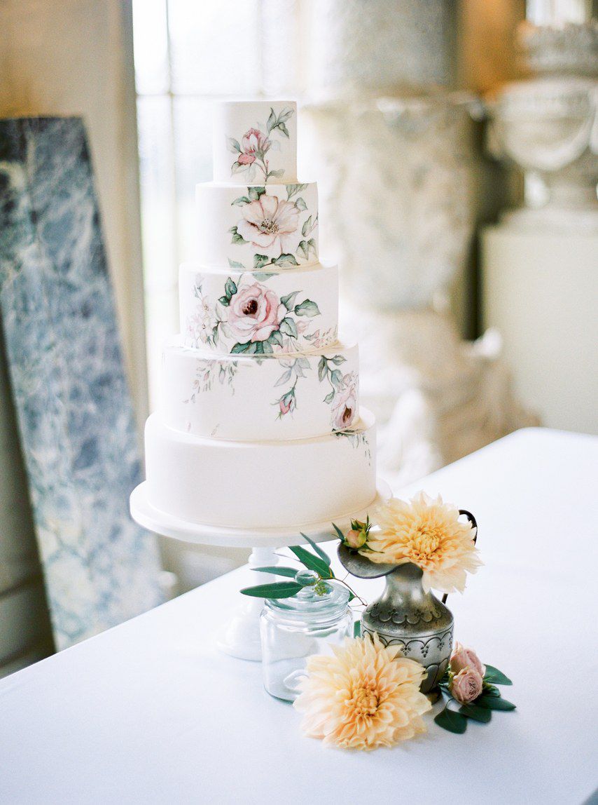 painted wedding cake