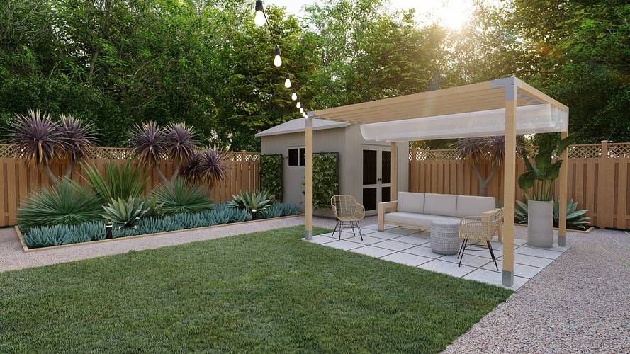 shaded pergola
