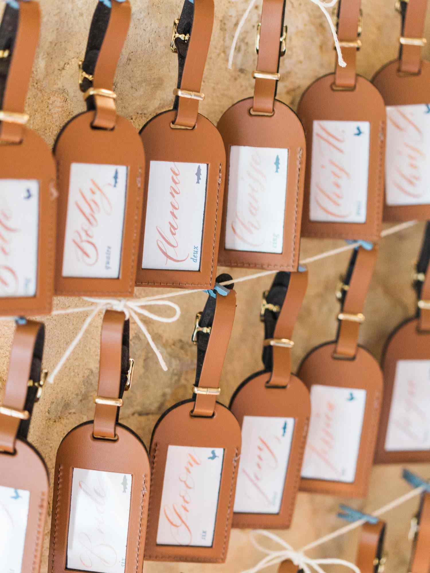 luggage tag escort cards