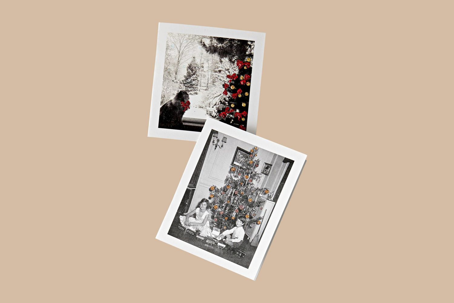 glittered photo cards