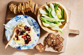 baked camembert with cherry jam