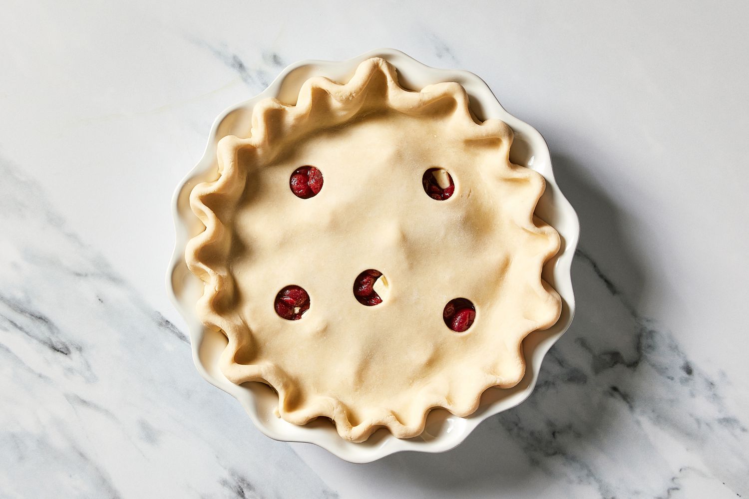Martha's Sour Cherry Pie with sealed edges