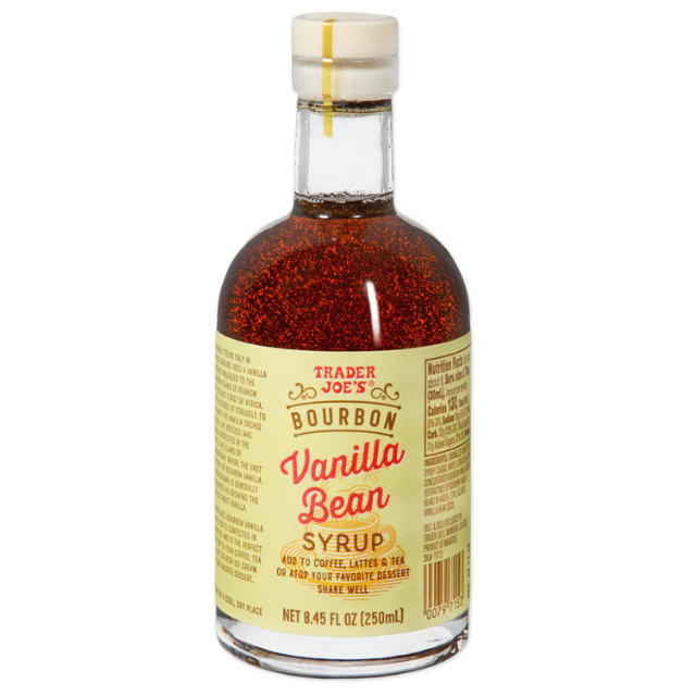 Trader Joes Bourbon Vanilla Bean Syrup bottle