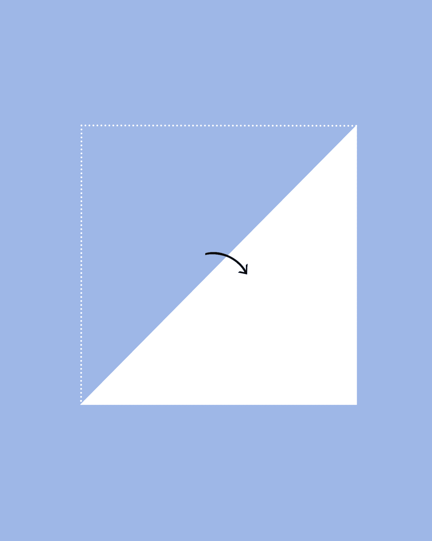 how to make paper snowflakes step two fold paper diagonally