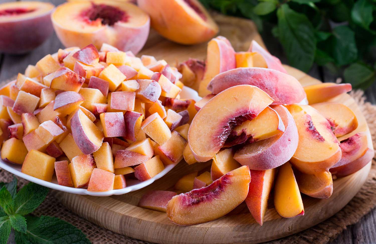 Frozen peaches