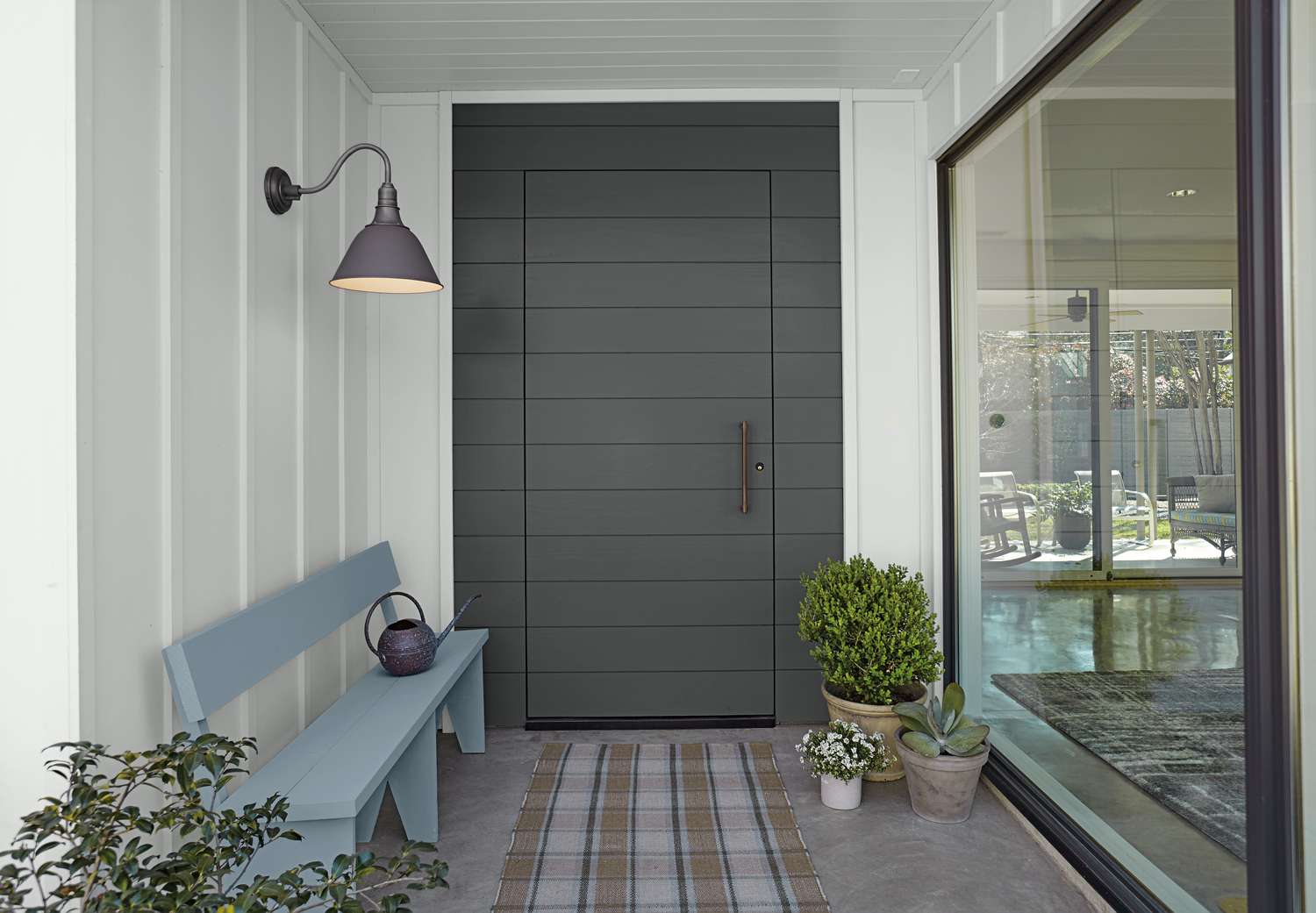 Front door painted black