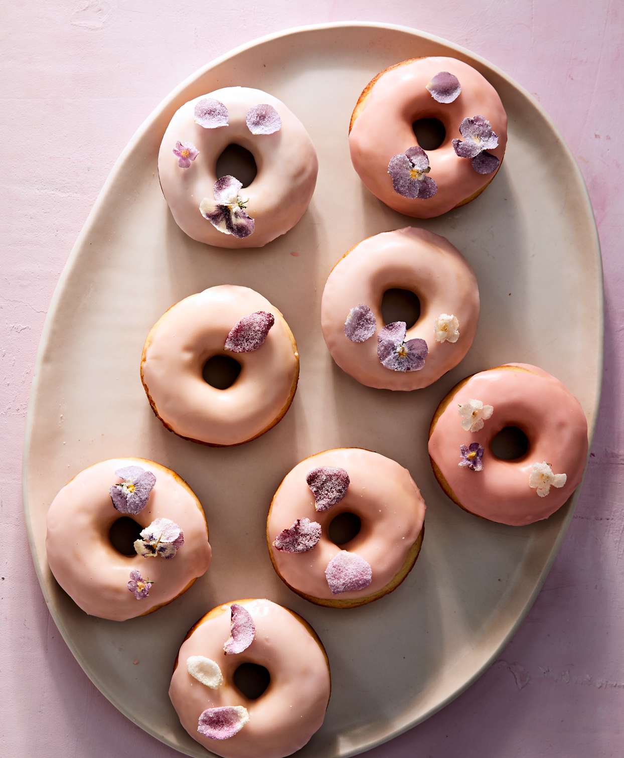 sugared flowered doughnuts