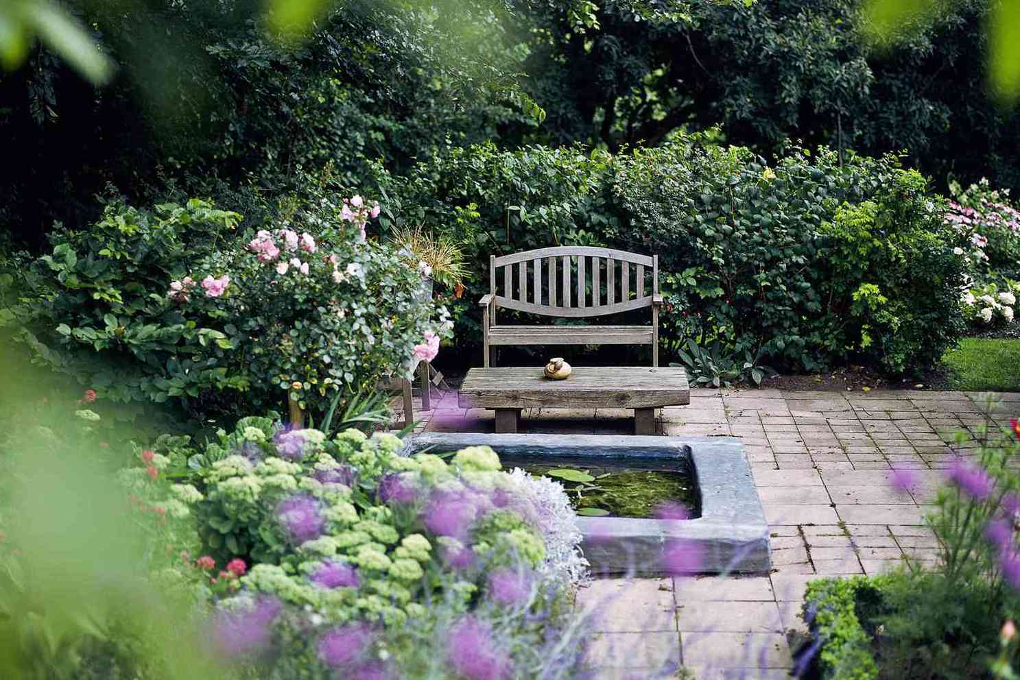 Private Backyard with Flowers and Shrubs
