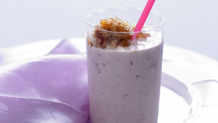 cherry vanilla milk shake with root beer granita