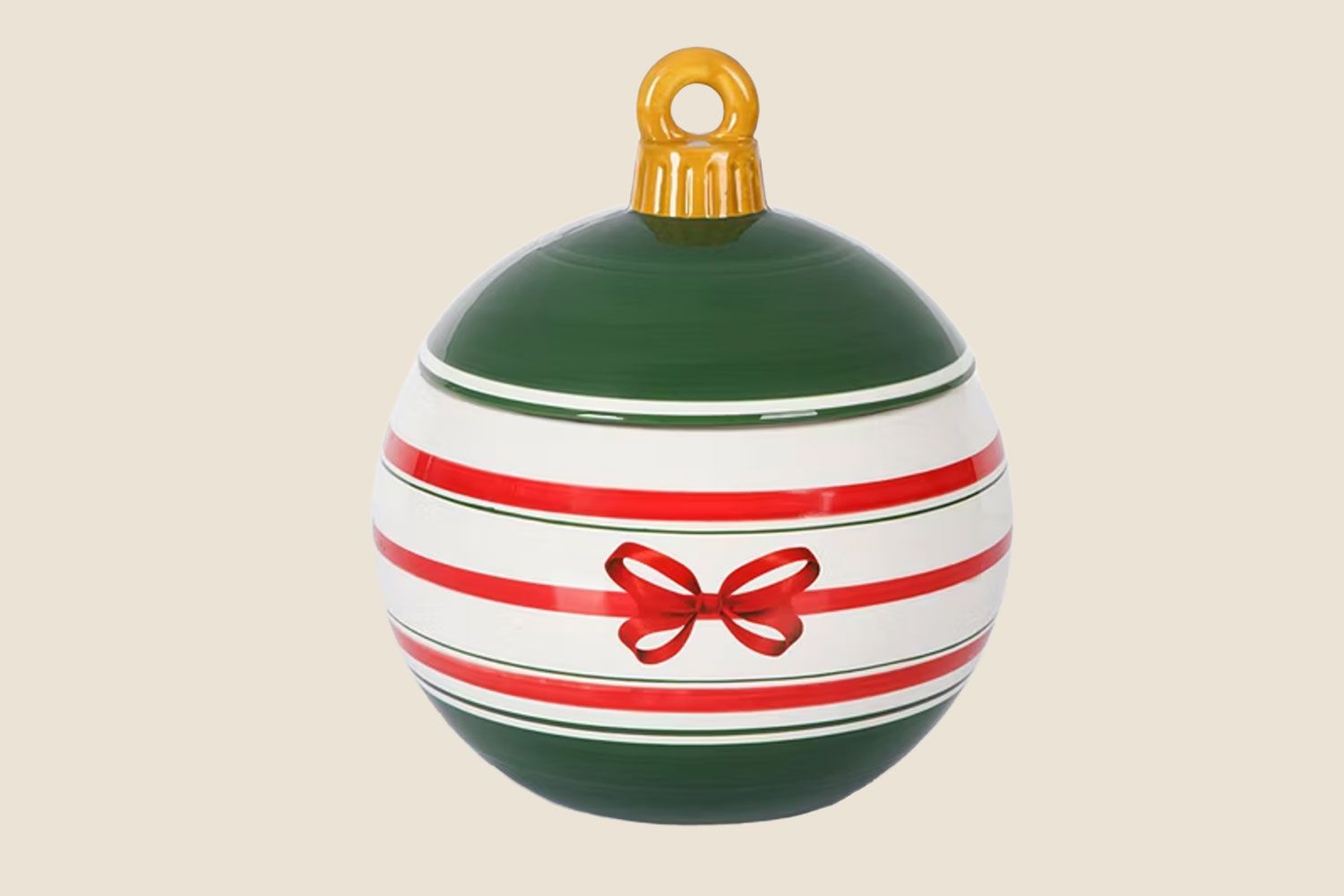 Festive Bow Ceramic Cookie Jar
