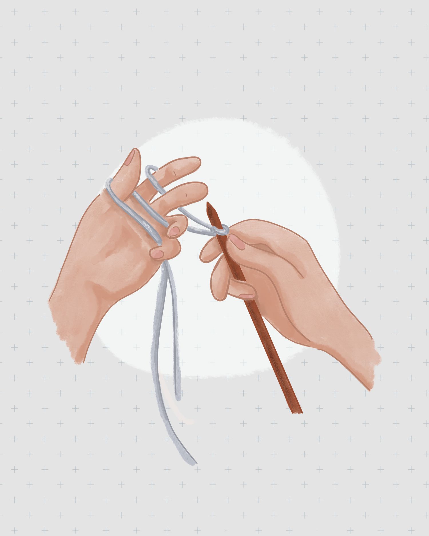 how to knit and tie a slip knot