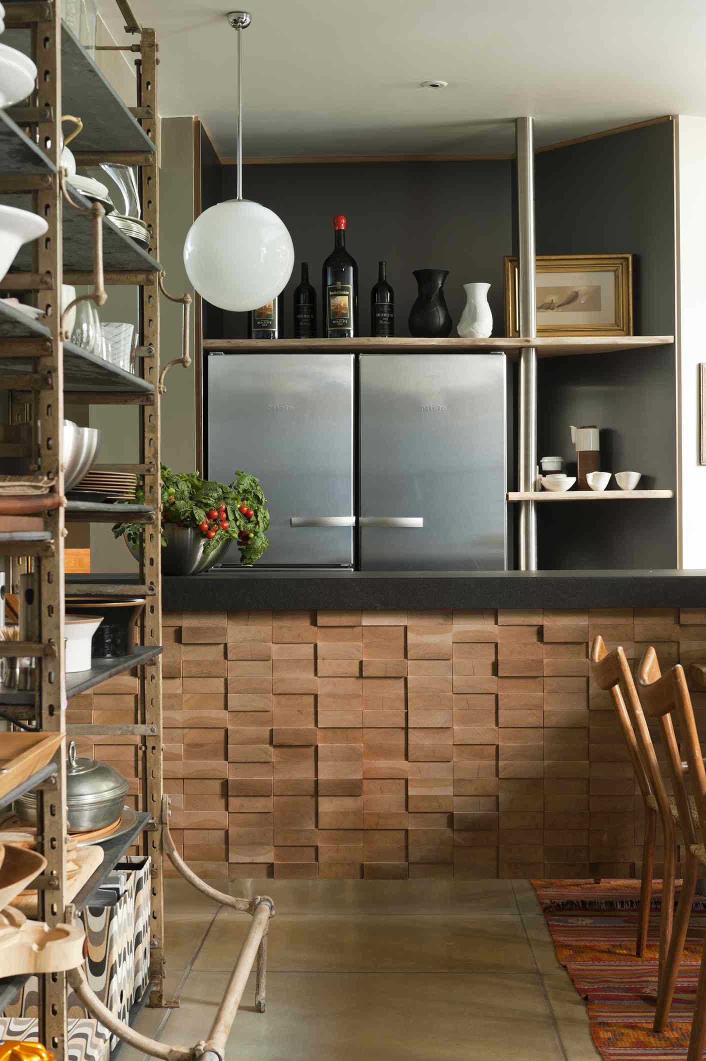 Vase display over fridge