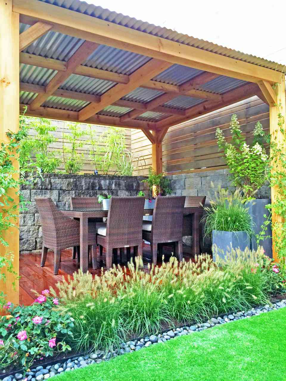 outdoor shelter seating backyard