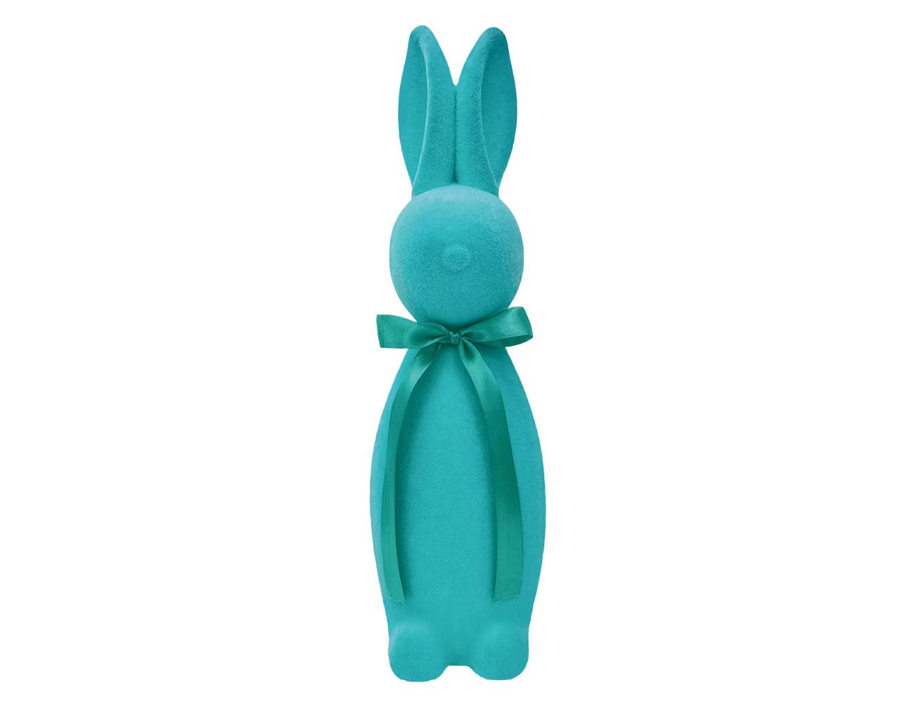 Bright blue bunny figurine. 
