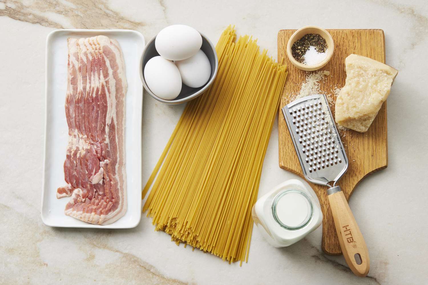 Ingredients for quick carbonara