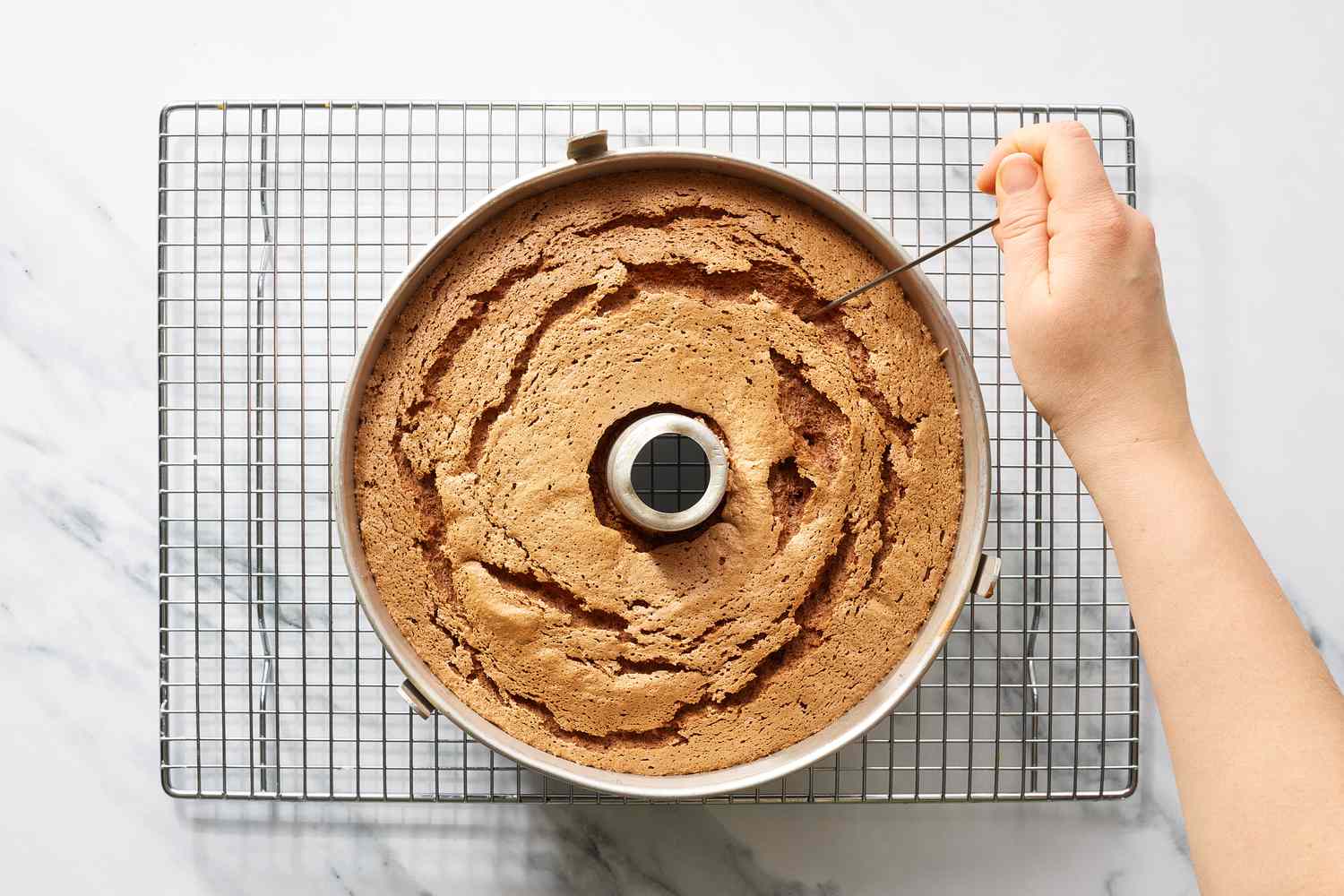 Baked chocolate angel food cake