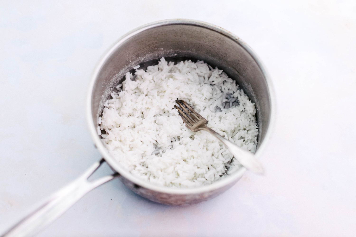 Perfect White Rice - fluff with fork
