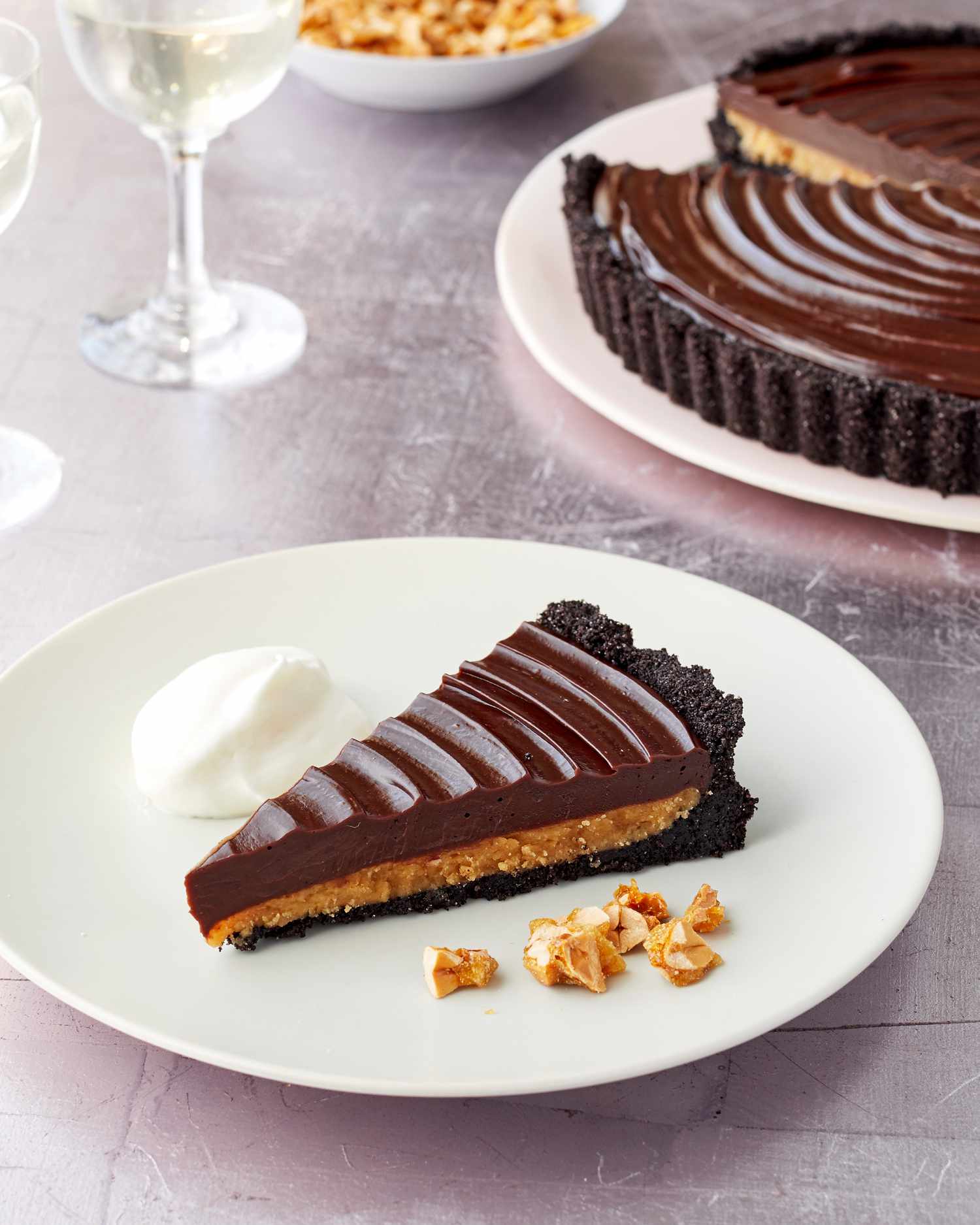 chocolate peanut butter tart martha bakes
