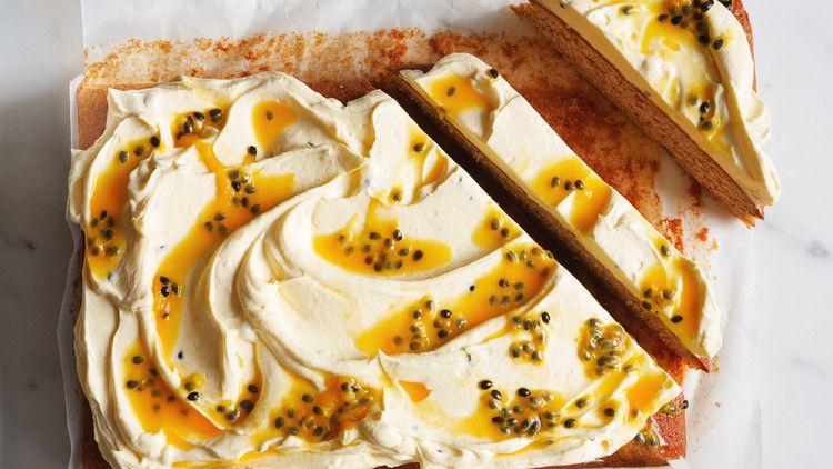 banana sheet cake with passion-fruit frosting recipe