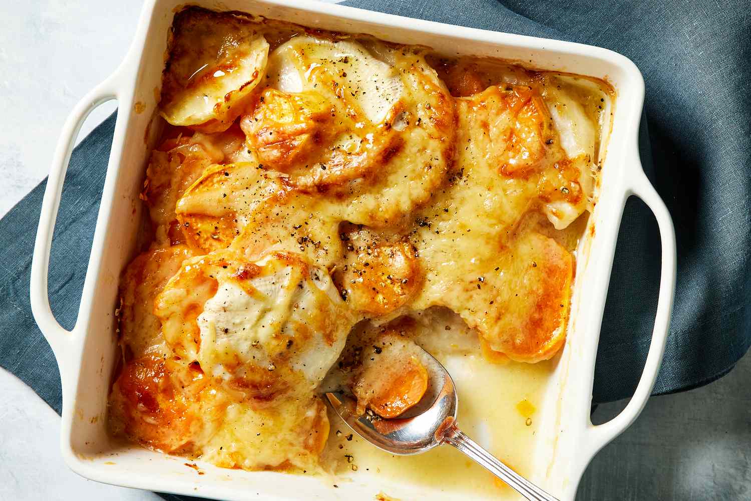 Turnip and Sweet Potato Gratin