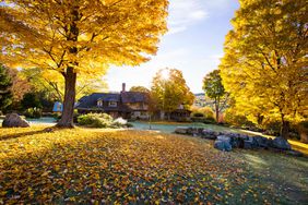 wide view of vermont house in fall