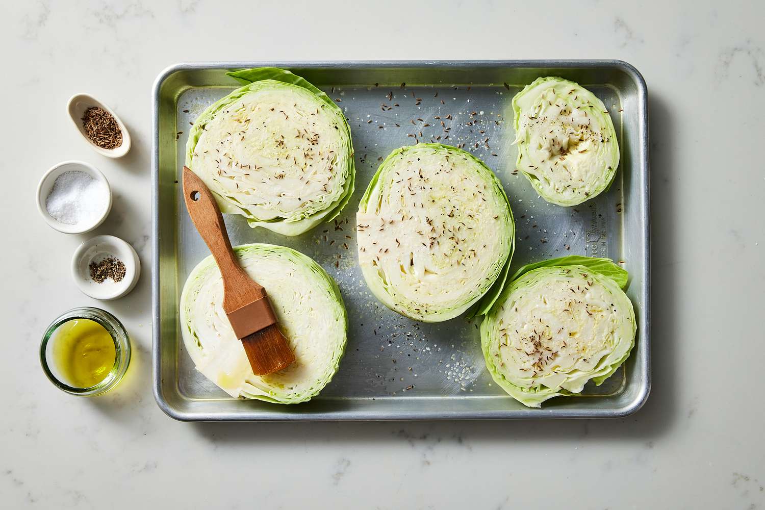 Roasted Cabbage Wedges step 1