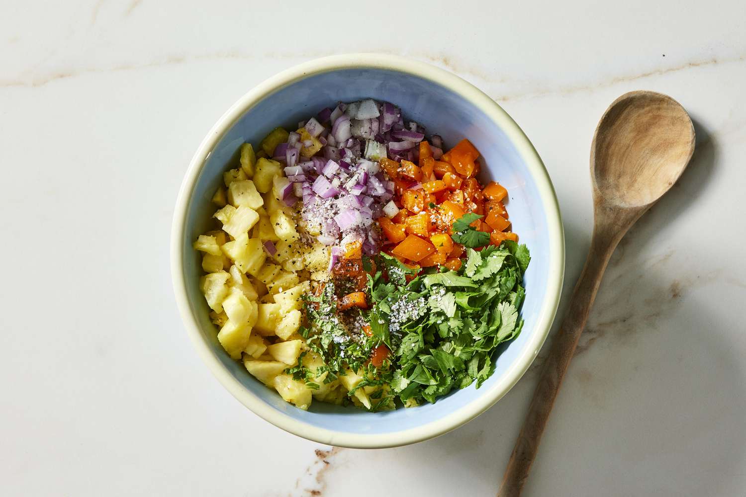 Ingredients of pineapple salsa