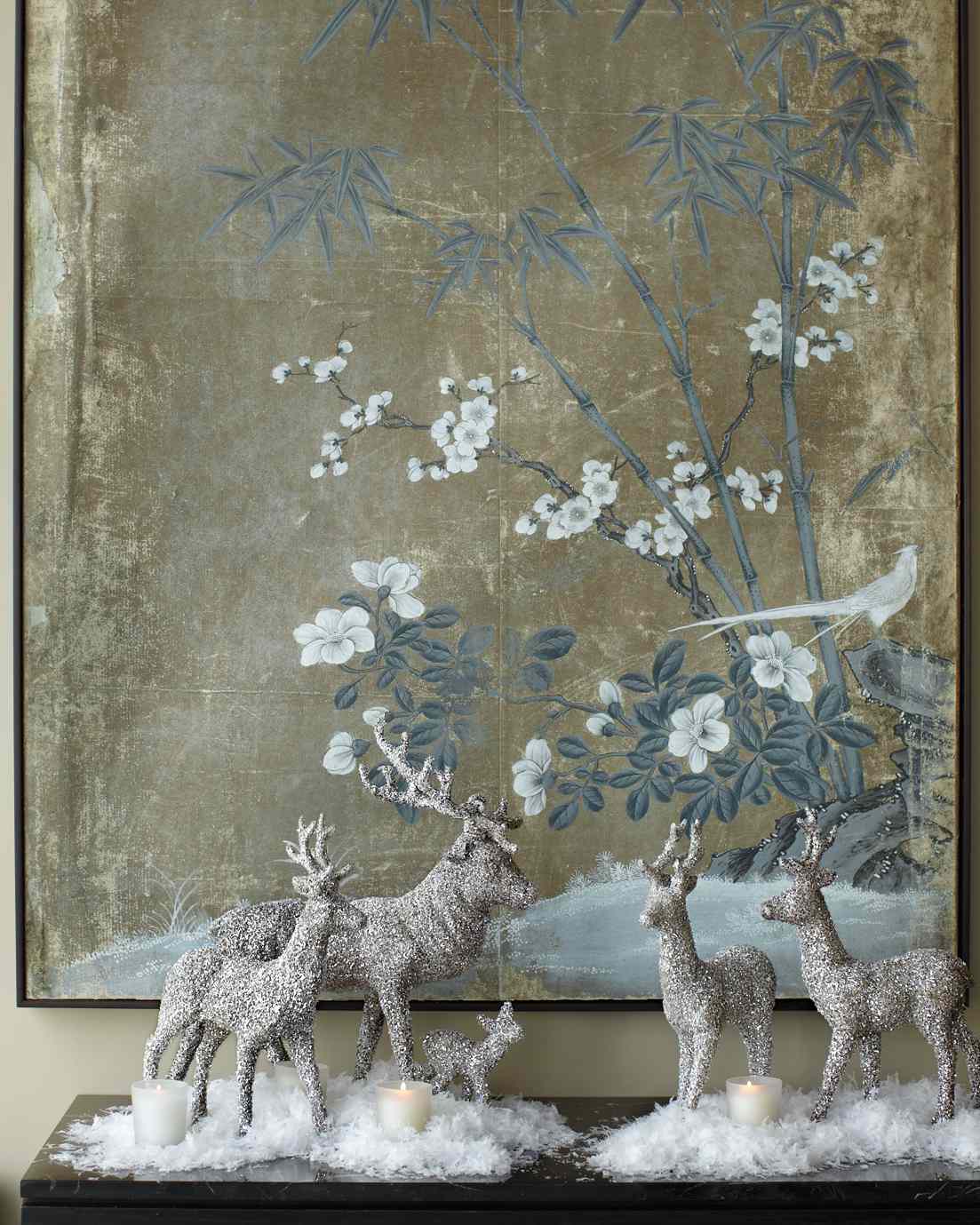 glittered reindeer at Kevin Sharkey's holiday party