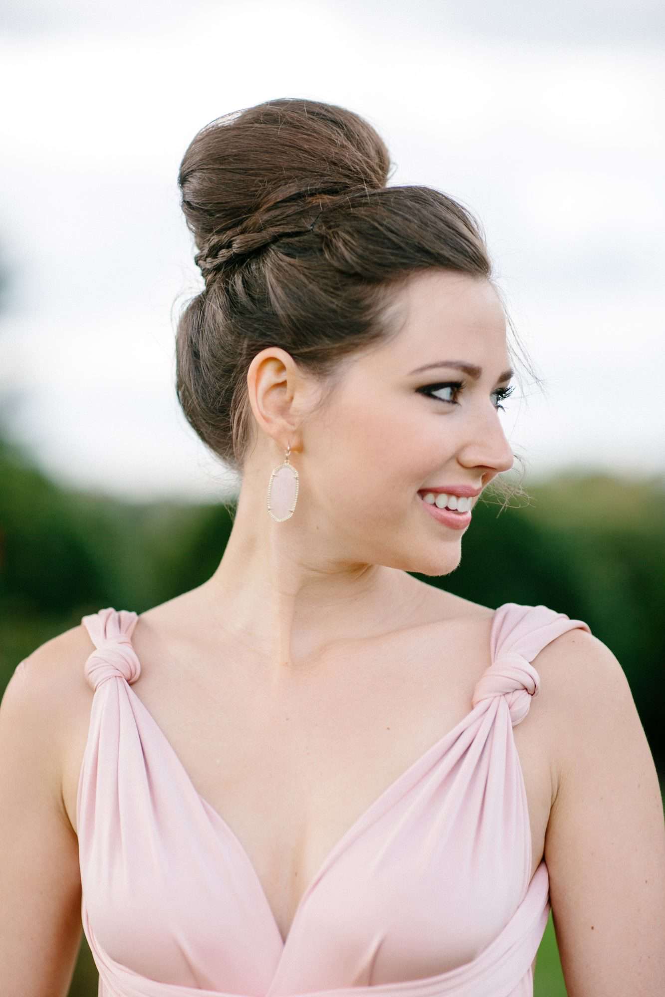 maid of honor hairstyles classic bun