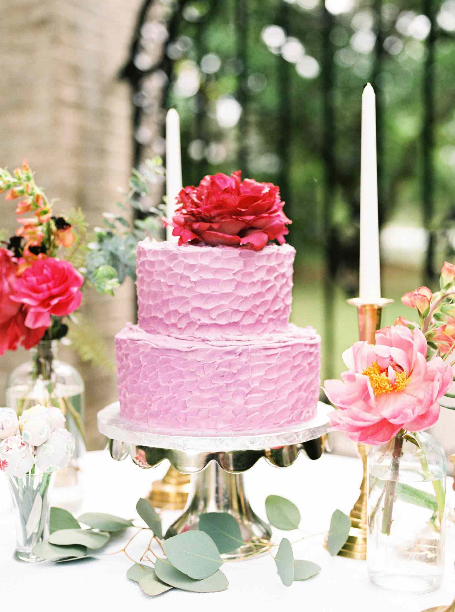 pink textured cake