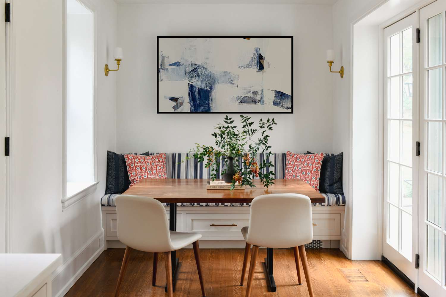 sconces in dining nook