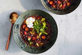 smoky black-bean soup with sausage