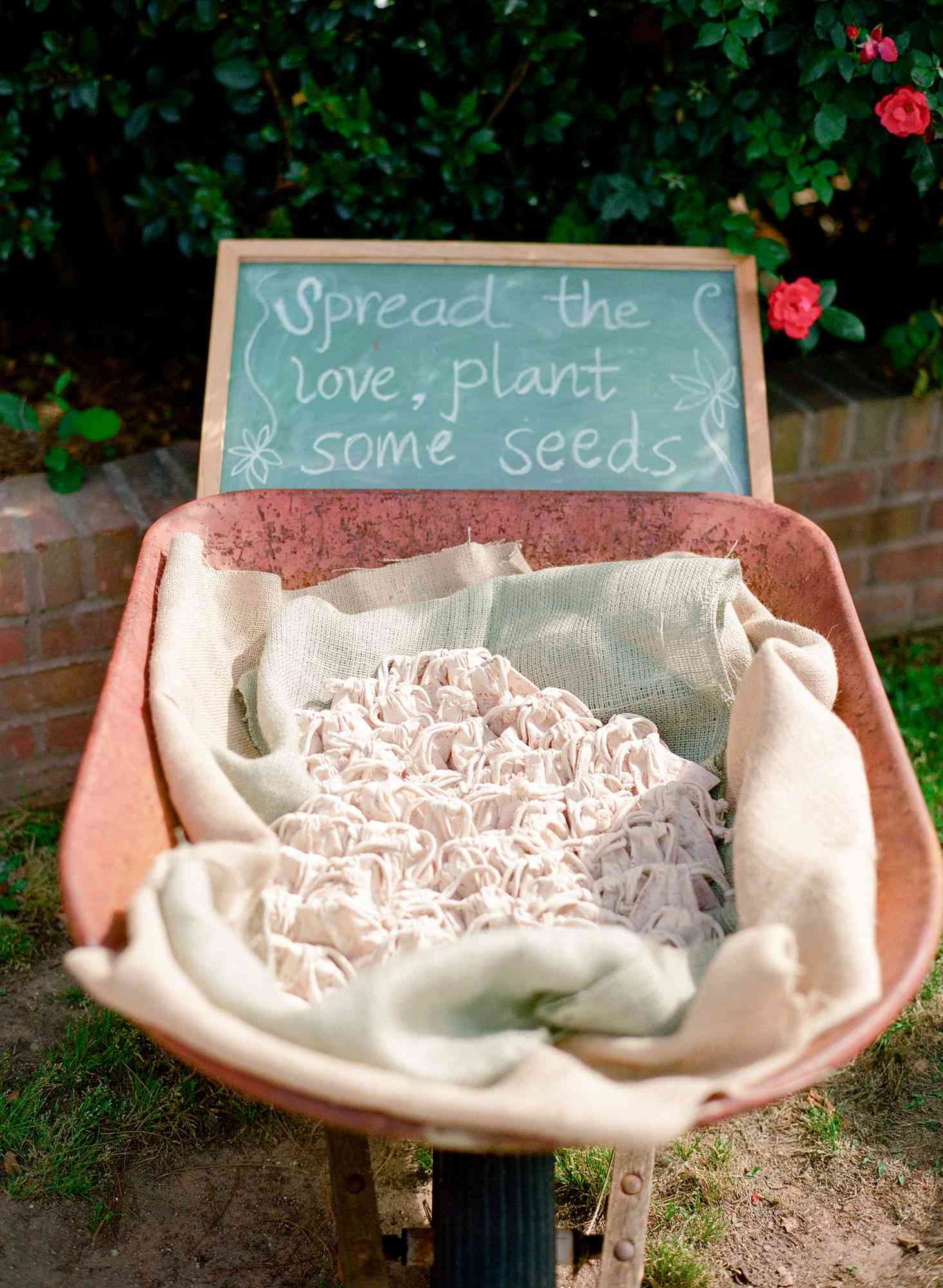 wheelbarrow favor display