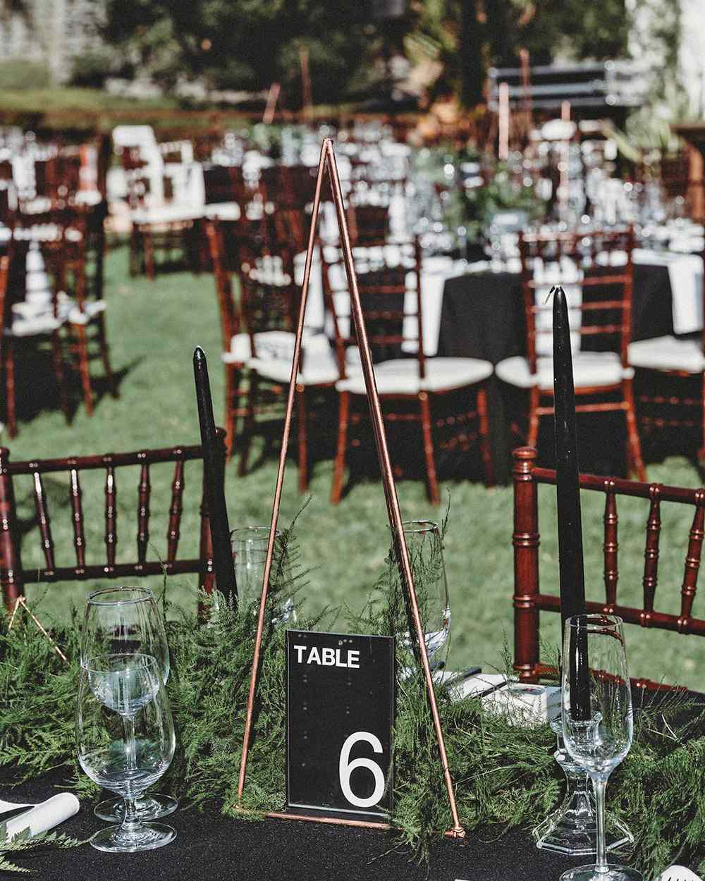 wedding table numbers diy triangular decor