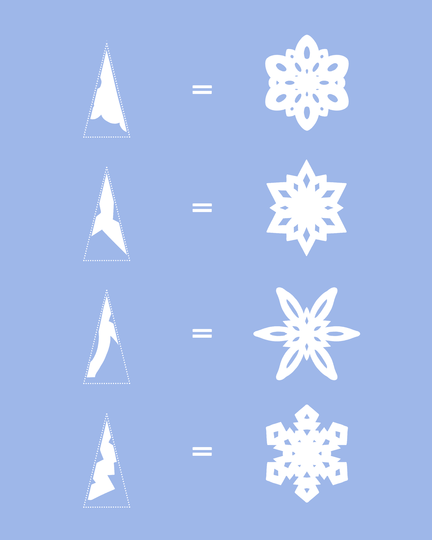 how to make paper snowflakes step seven snowflakes