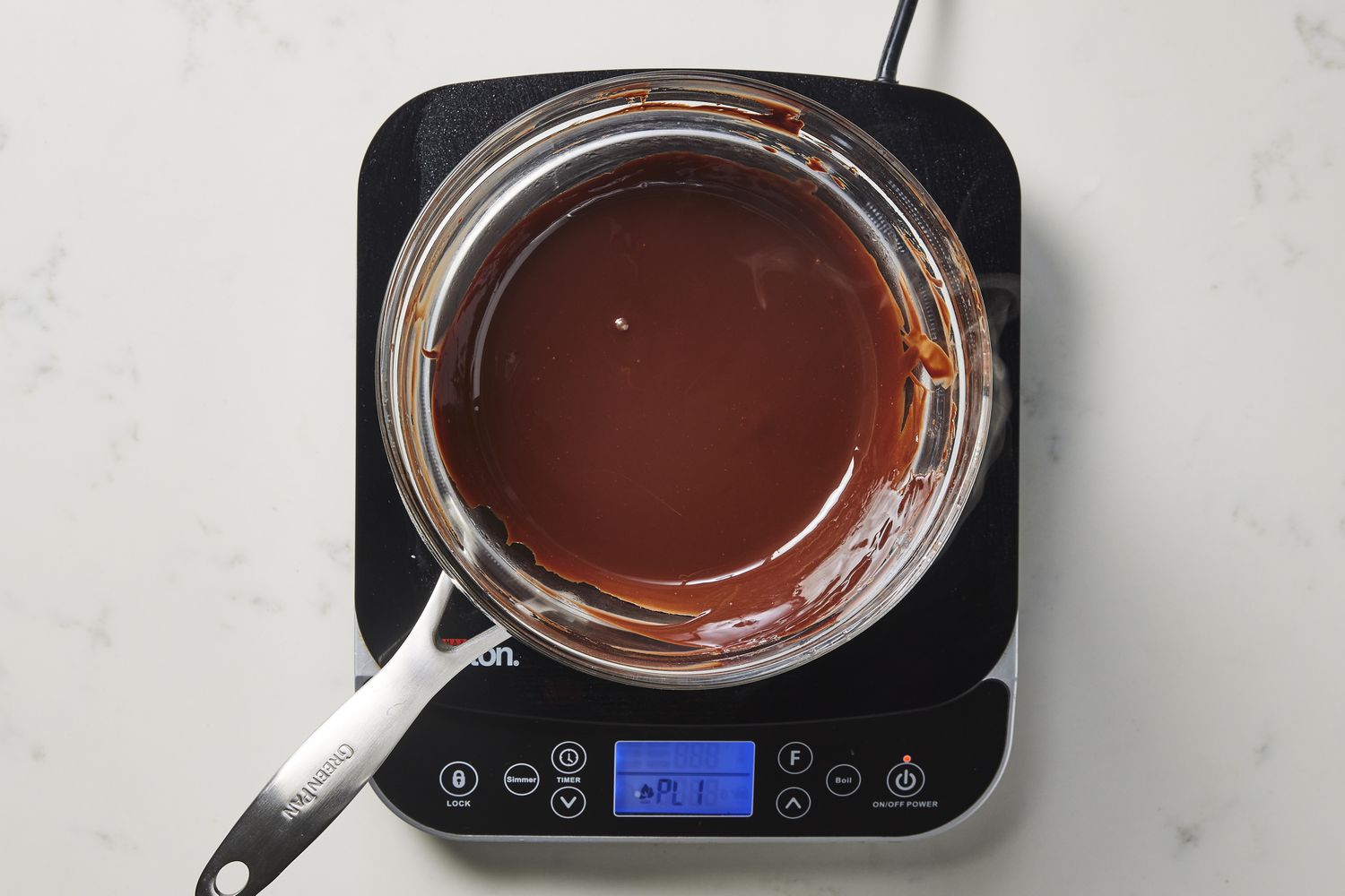 Melting chocolate in pot