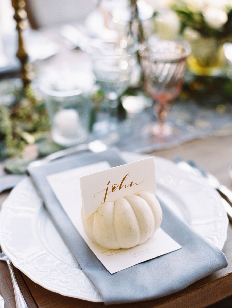 wedding place card small pumpkin