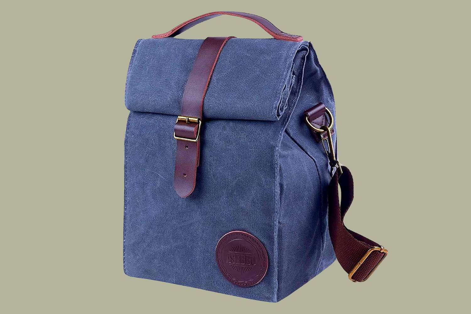 ASEBBO Insulated Lunch Bag 10L Sturdy Waxed Canvas Lunch Box for Men and Women