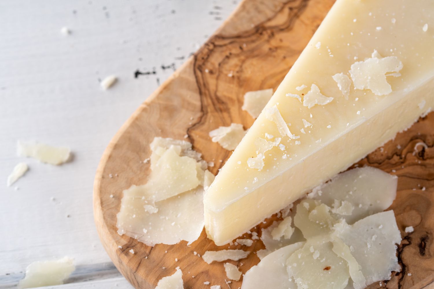 pecorino romano cheese on cutting board
